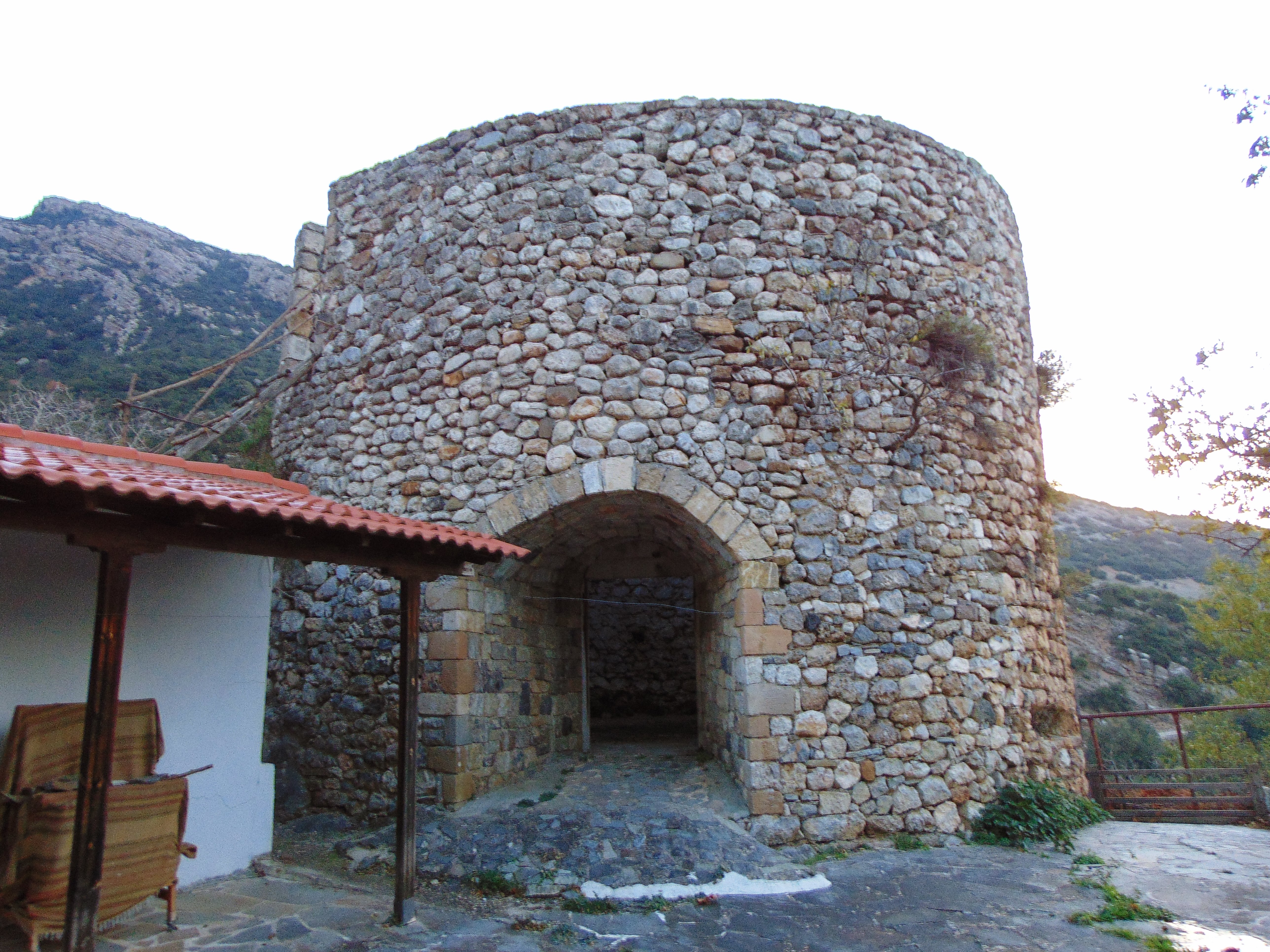 the entrance to the tower (inside a private yard)